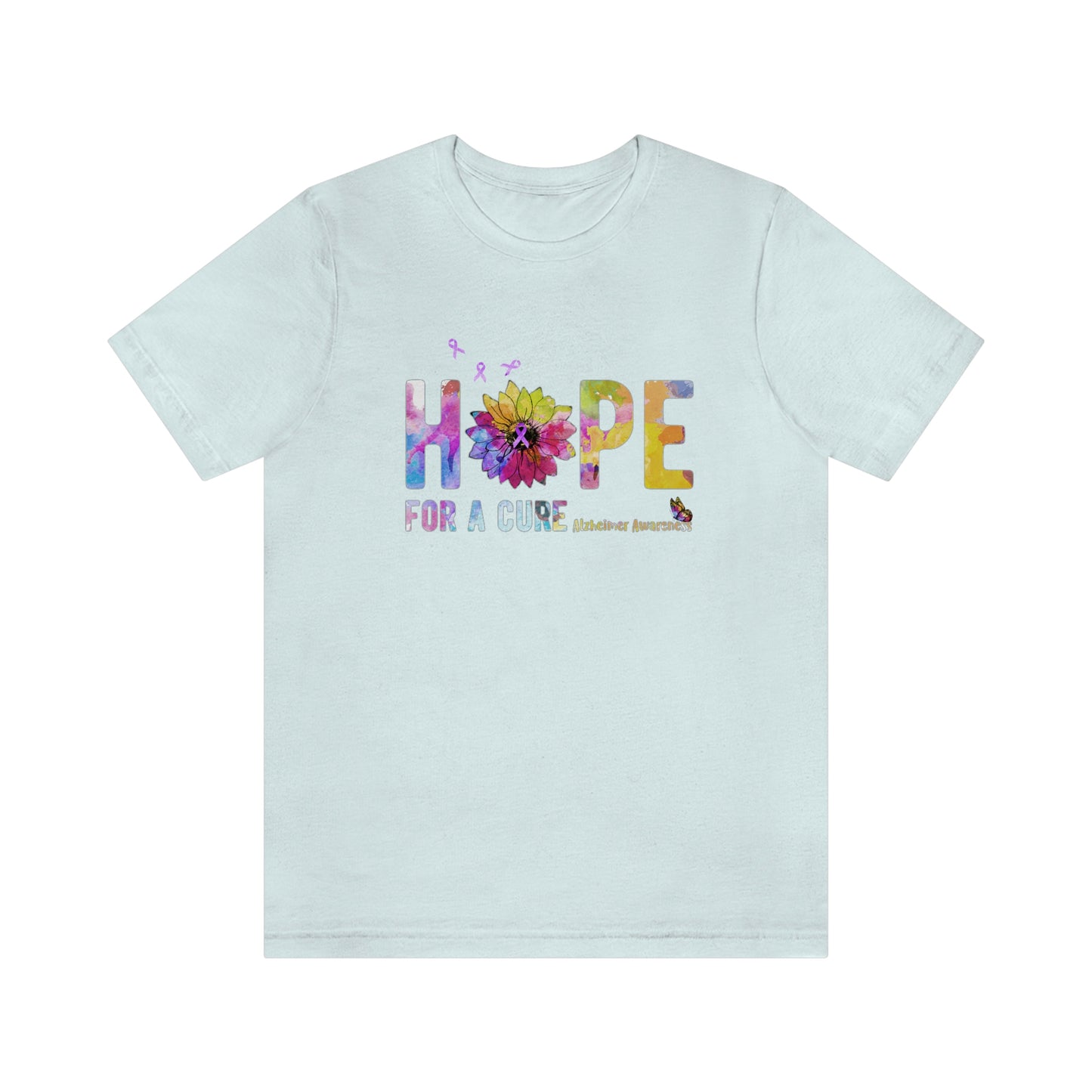 Hope For a Cure Alzheimer's Print Unisex Jersey Short Sleeve Tee