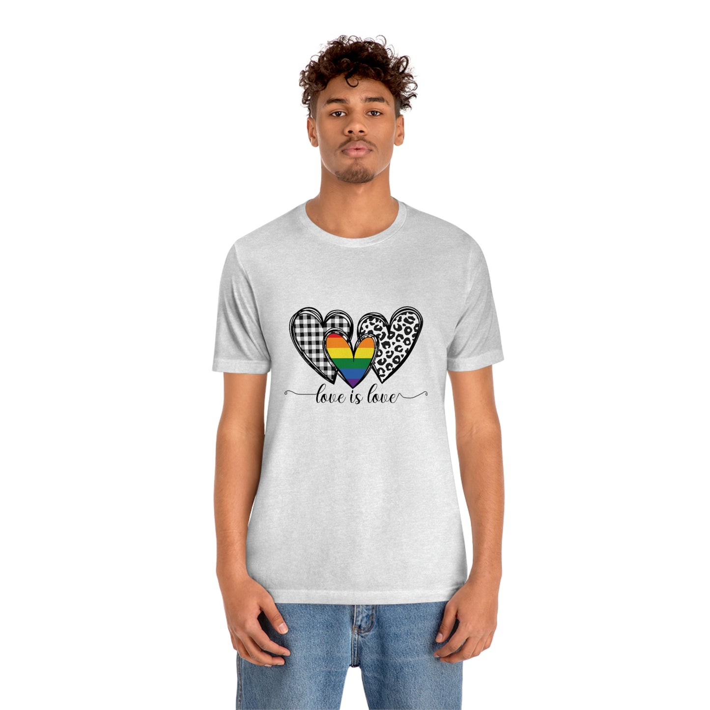 Love is Love LGBTQIA Print Unisex Jersey Short Sleeve Tee