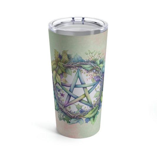 Spring Flower Pentacle Watercolor Tumbler 20oz