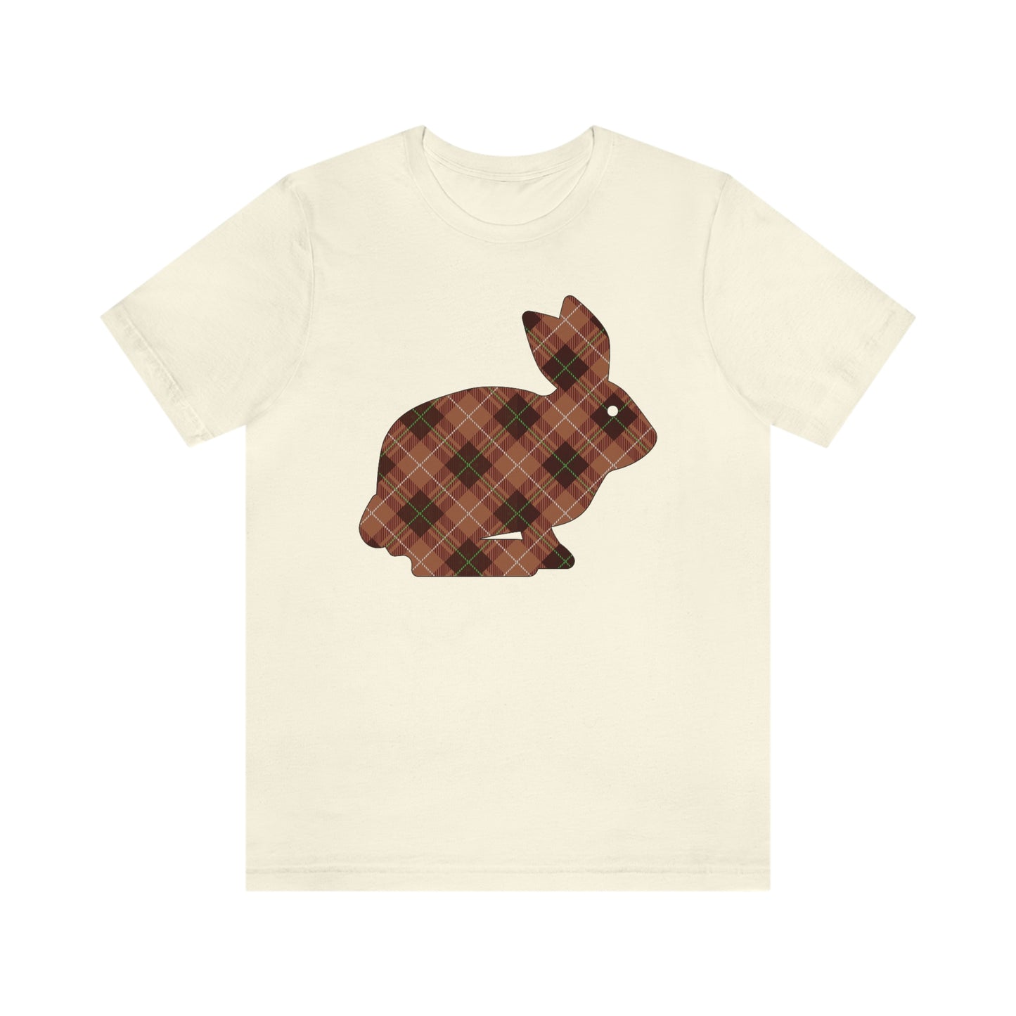 Brown Plaid Bunny Easter tshirt