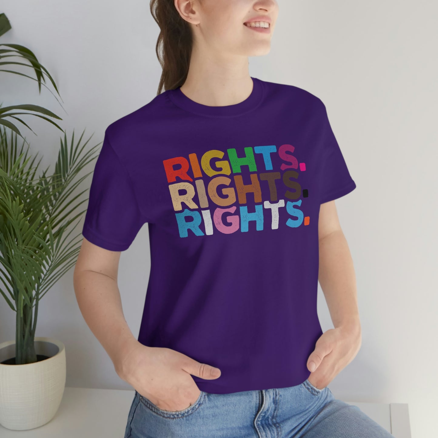 Rights. Rights. Rights. LGBTQIA Unisex Jersey Short Sleeve Tee