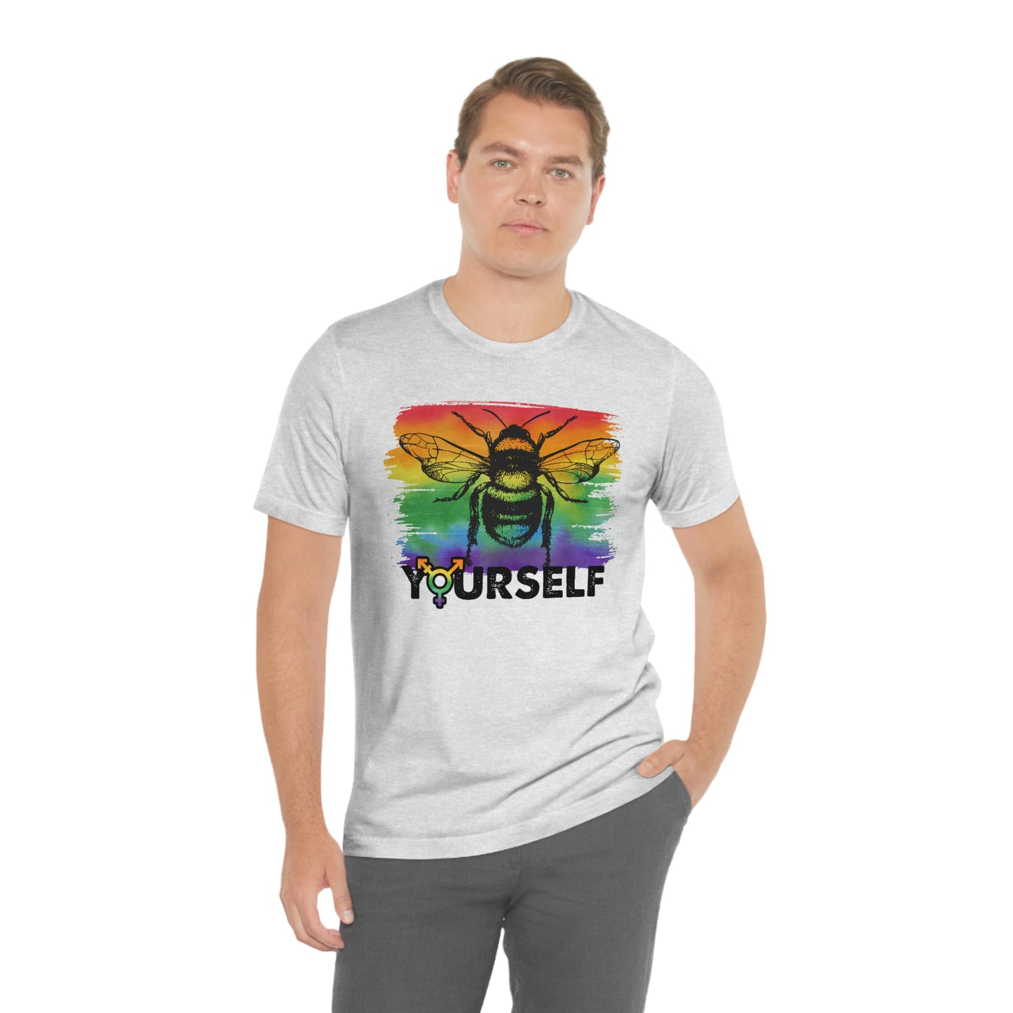 Bee Yourself LGBTQIA Print Unisex Jersey Short Sleeve Tee