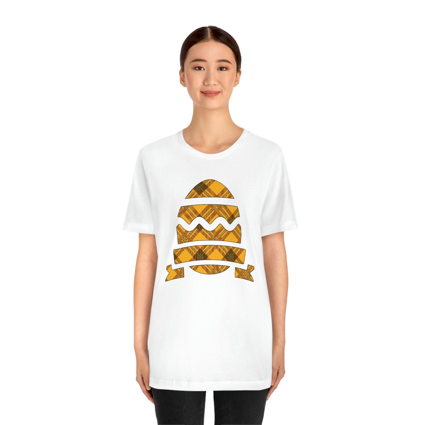Plaid Egg Easter Spring Unisex Jersey Short Sleeve Tee