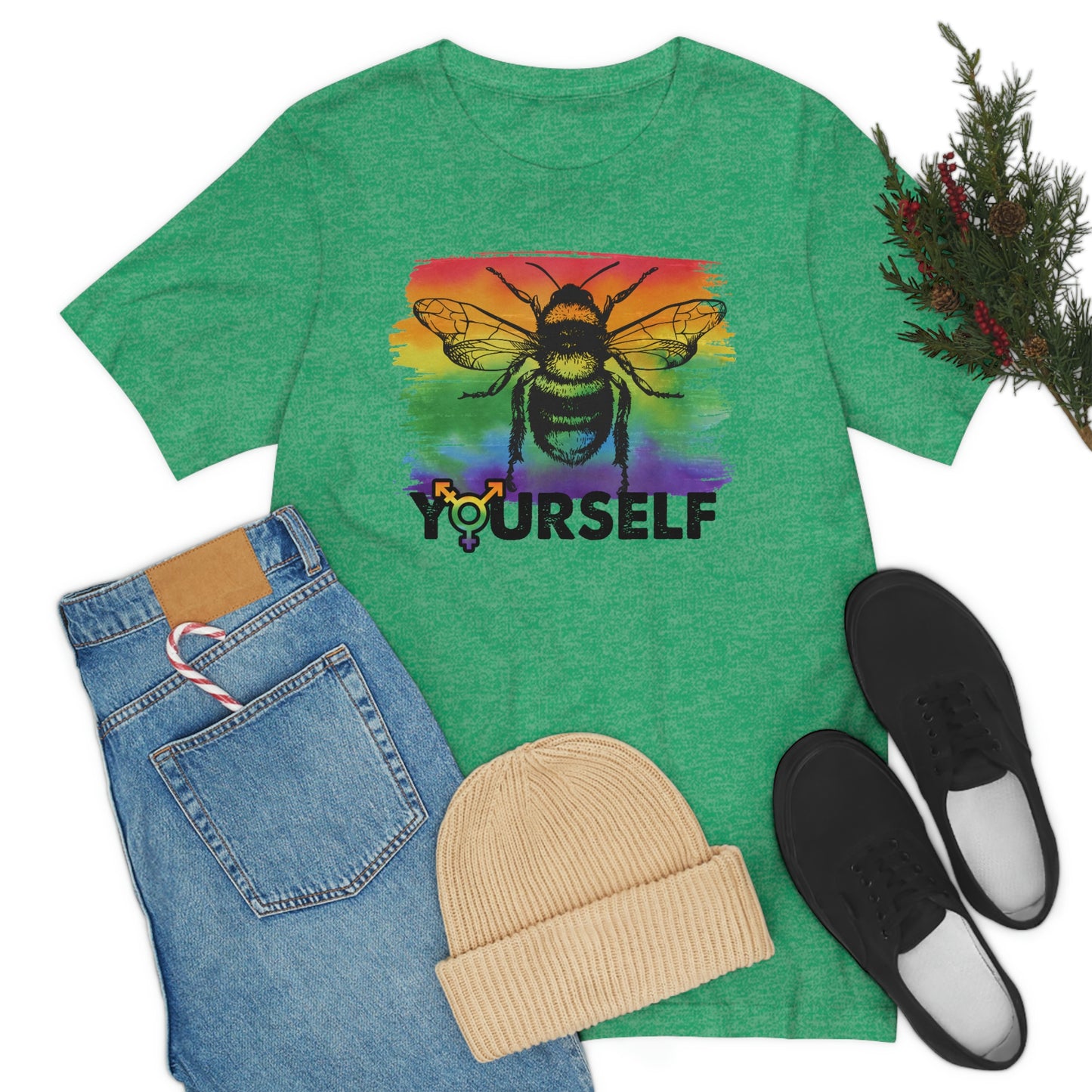 Bee Yourself LGBTQIA Print Unisex Jersey Short Sleeve Tee