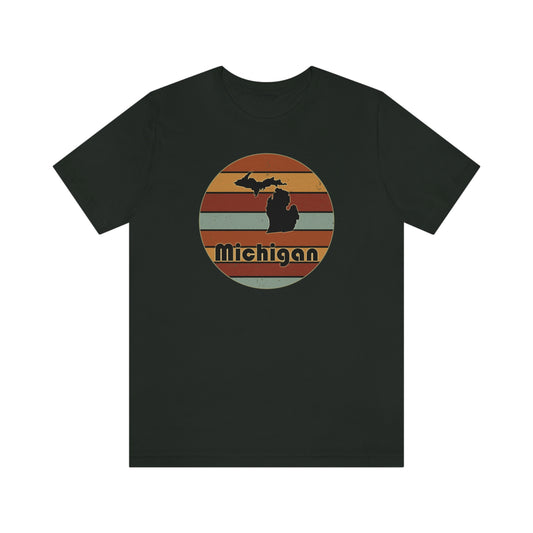 Michigan Retro Sunset Short Sleeve T-shirt