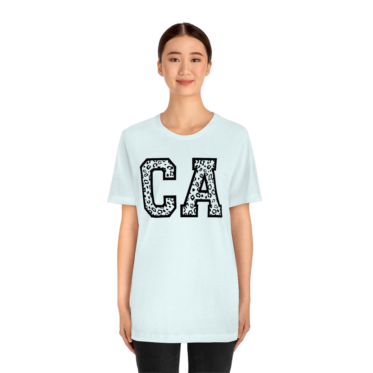 California CA Leopard Print Unisex Jersey Short Sleeve Tee Tshirt T-shirt