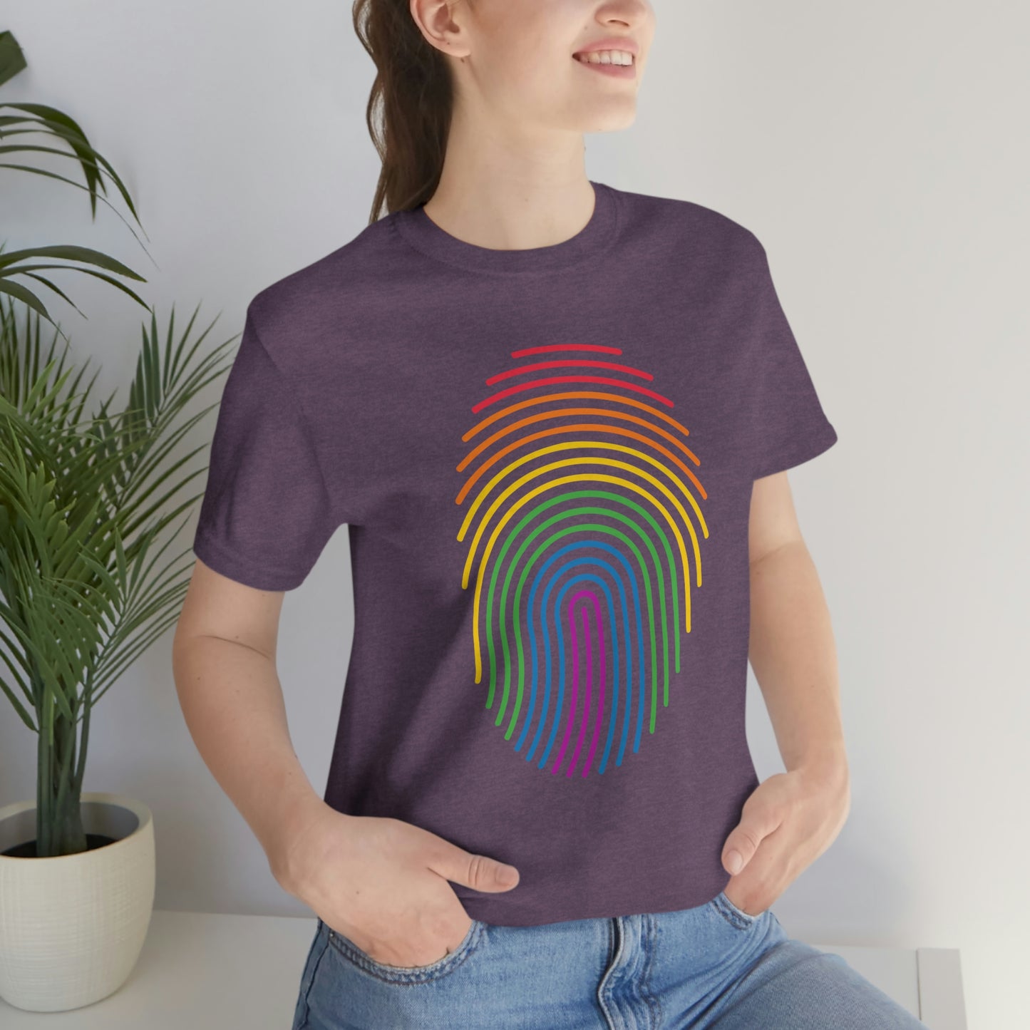 Fingerprint LGBTQIA Print Unisex Jersey Short Sleeve Tee
