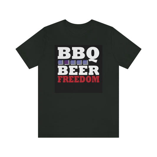 BBQ Beer Freedom Unisex Jersey Short Sleeve Tee