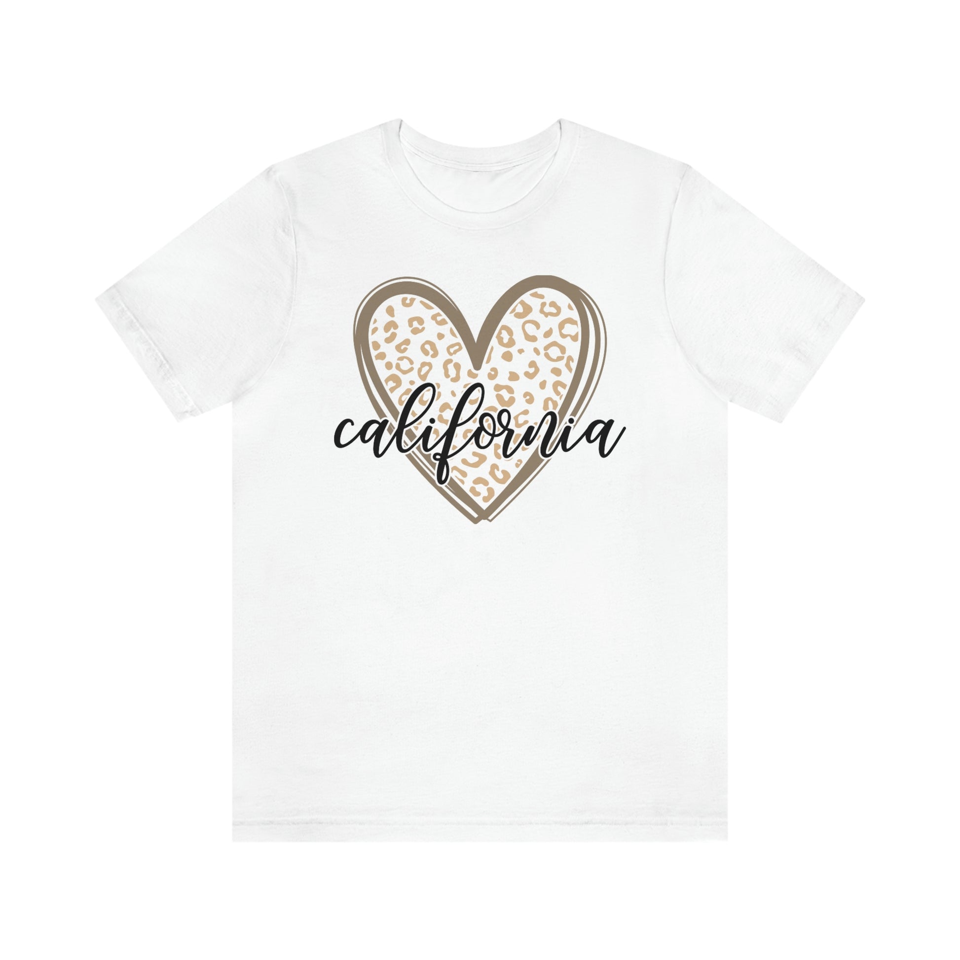 California Heart Gold Leopard Unisex Jersey Short Sleeve Tee Tshirt T-shirt