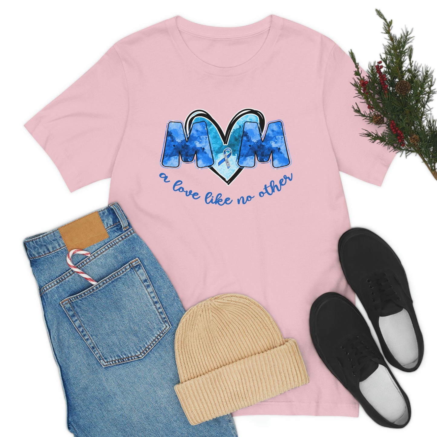 Mom A Love Like No Other Diabetes Awareness Print Unisex Jersey Short Sleeve Tee