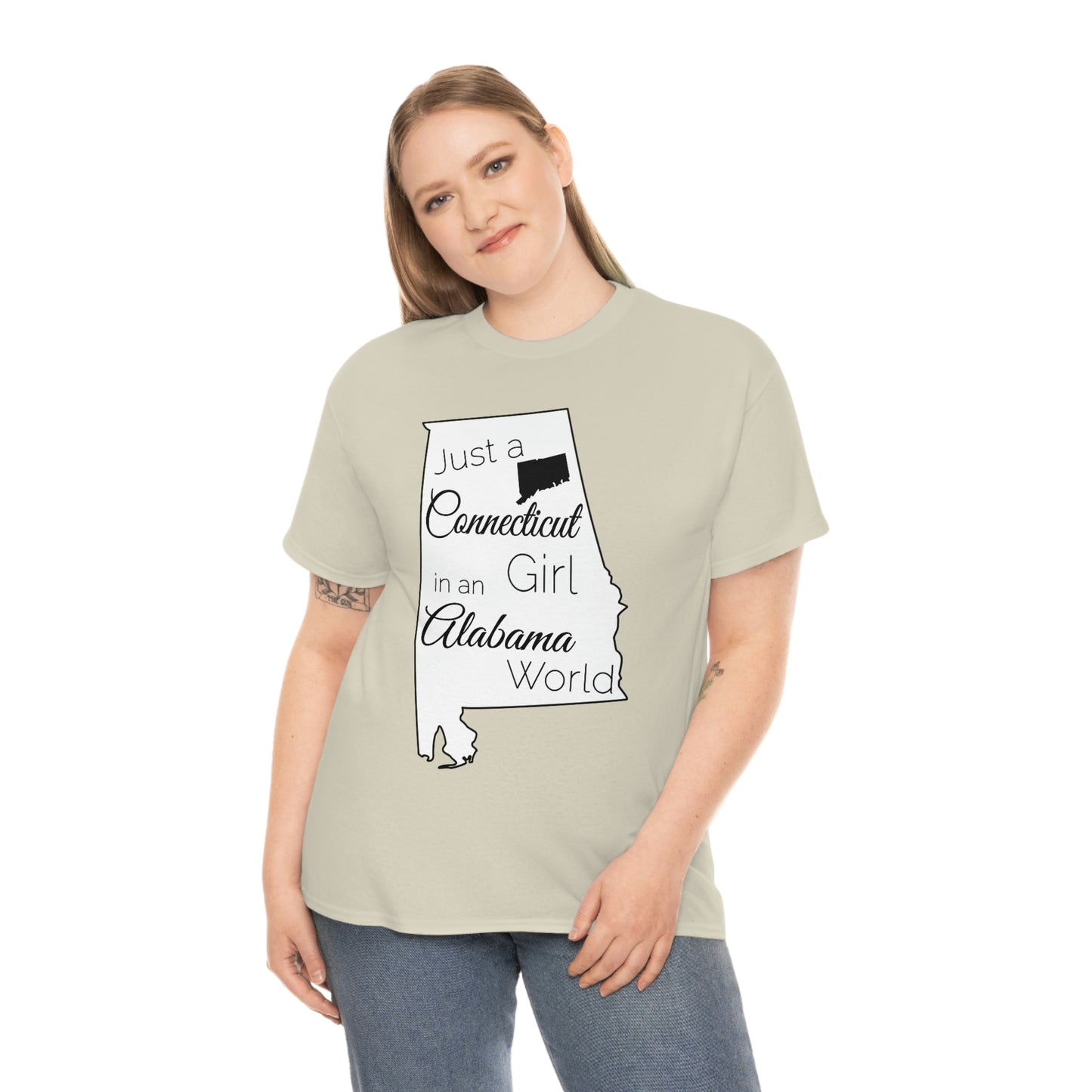 Just a Connecticut Girl in an Alabama World Unisex Heavy Cotton Tee