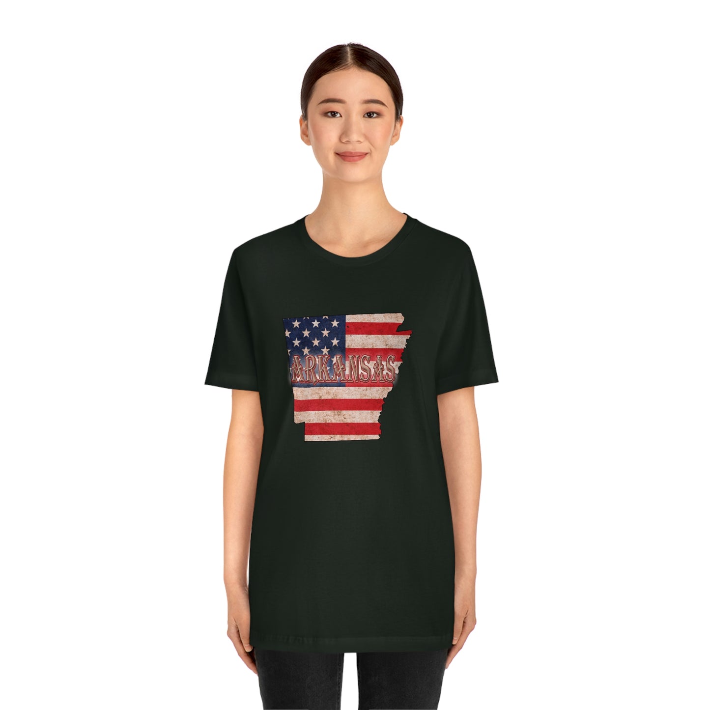 Arkansas AR US Flag Unisex Jersey Short Sleeve Tee Tshirt T-shirt