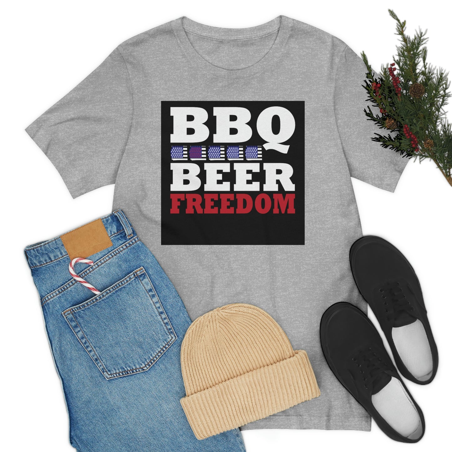 BBQ Beer Freedom Unisex Jersey Short Sleeve Tee