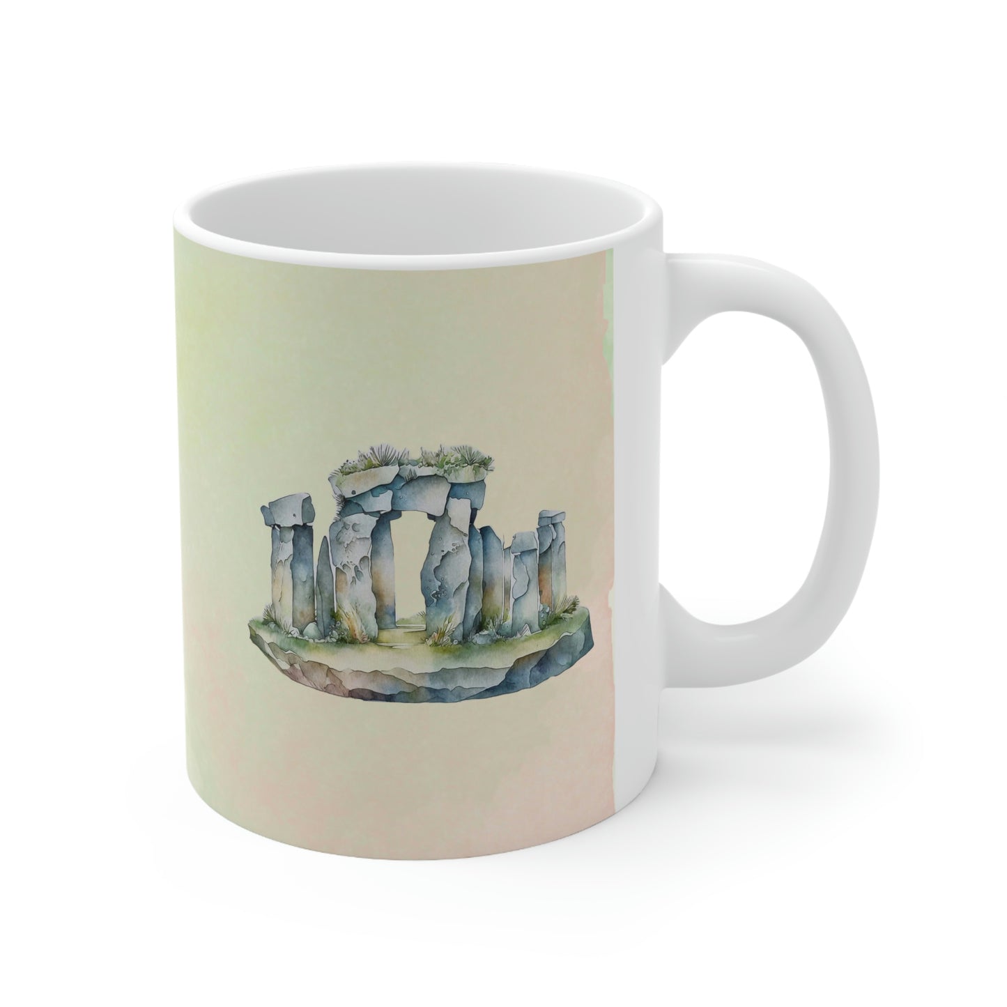 Standing Stones Watercolor Ceramic Mug 11oz