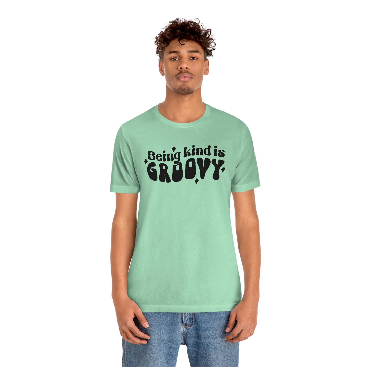 Being Kind is Groovy Unisex Jersey Short Sleeve Tee