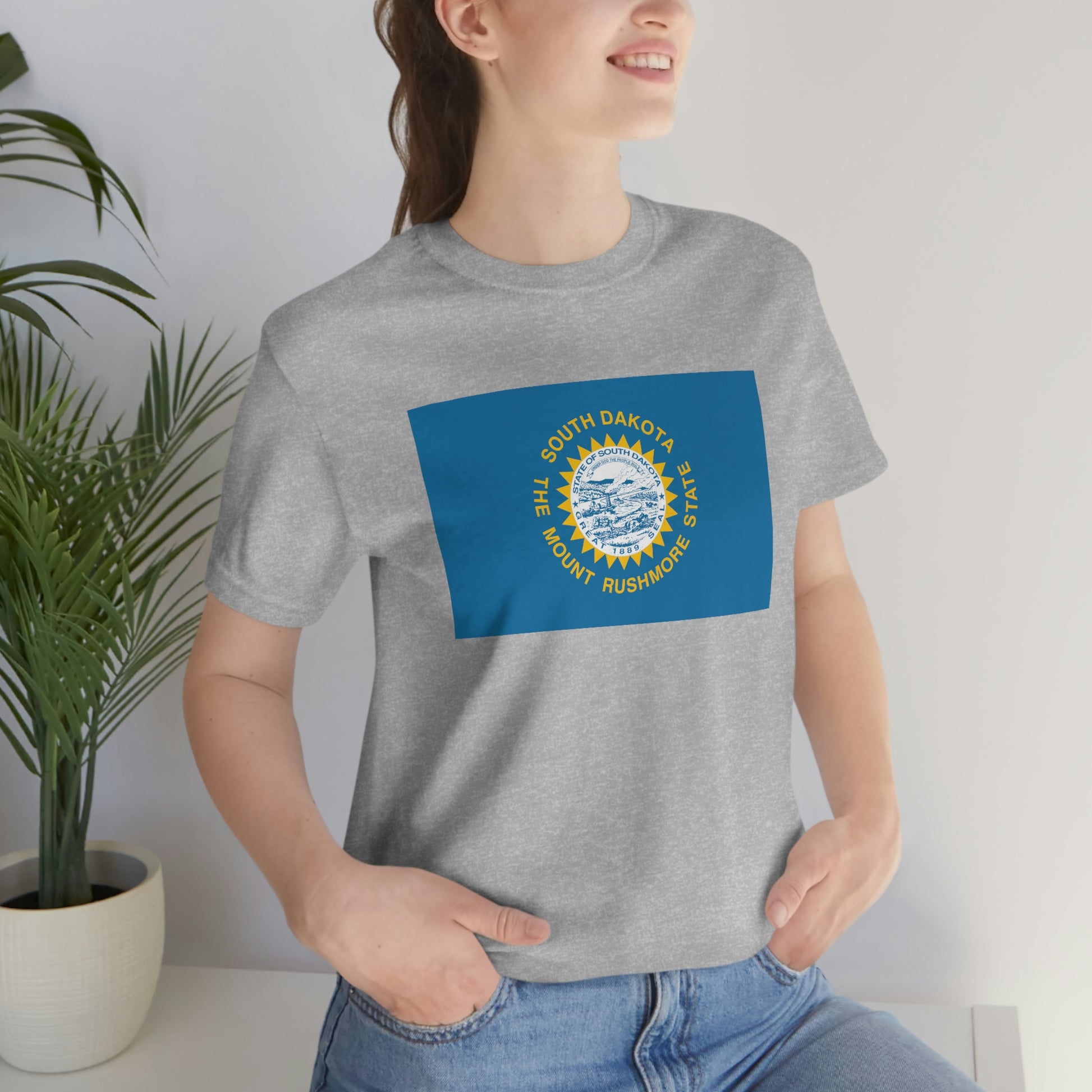 South Dakota Flag Unisex Jersey Short Sleeve Tee Tshirt T-shirt