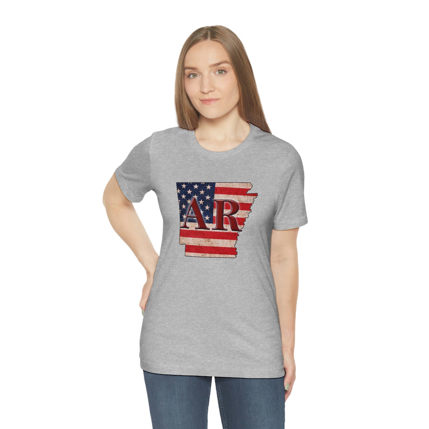 Arkansas AR US Flag Unisex Jersey Short Sleeve Tee Tshirt T-shirt