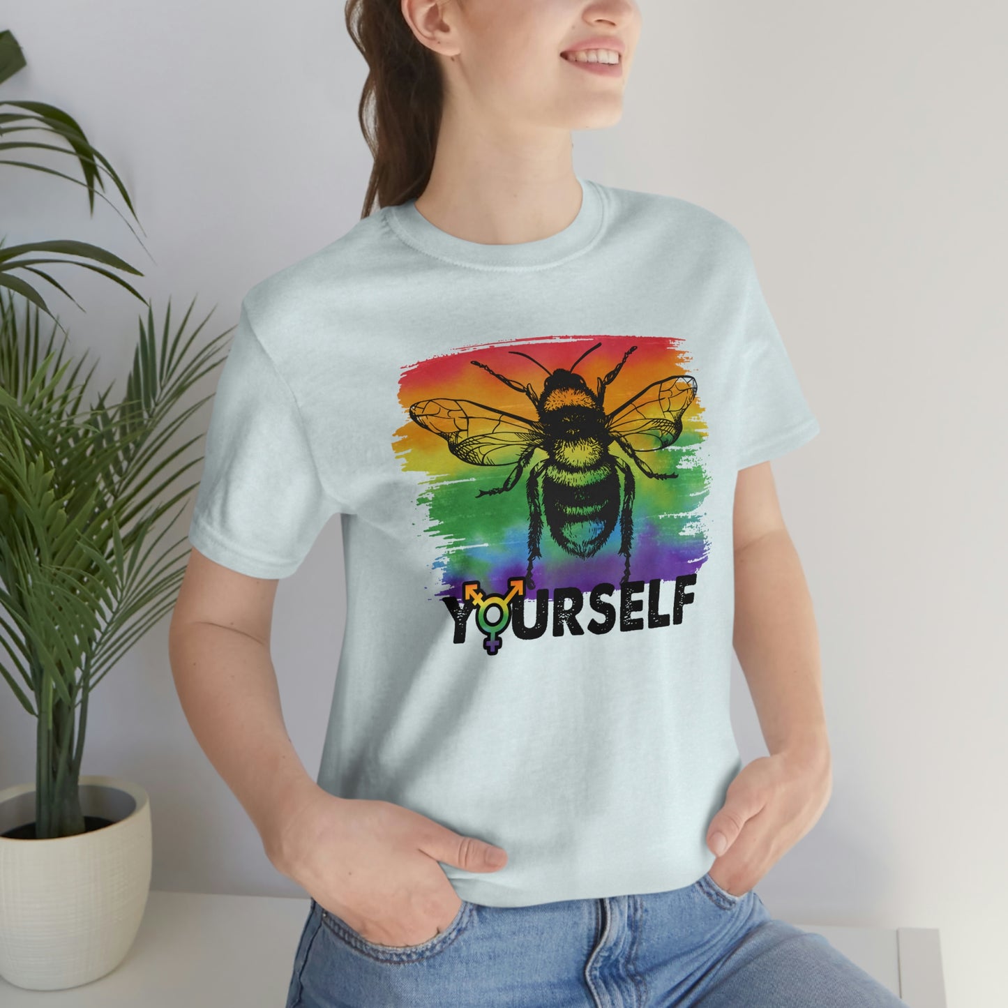 Bee Yourself LGBTQIA Print Unisex Jersey Short Sleeve Tee