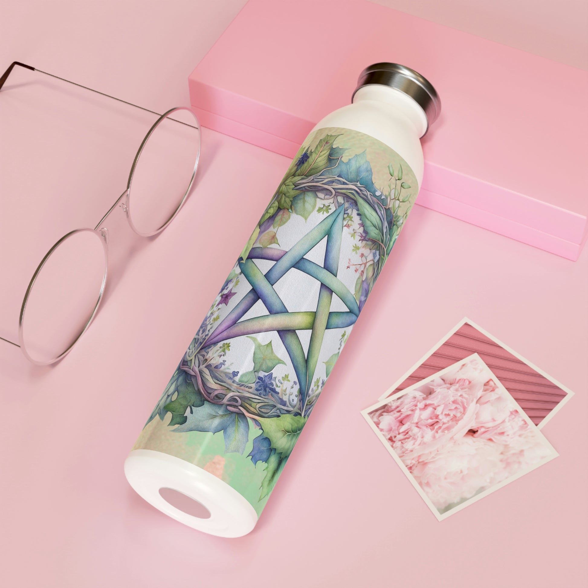 Spring Pentacle Watercolor Slim Water Bottle