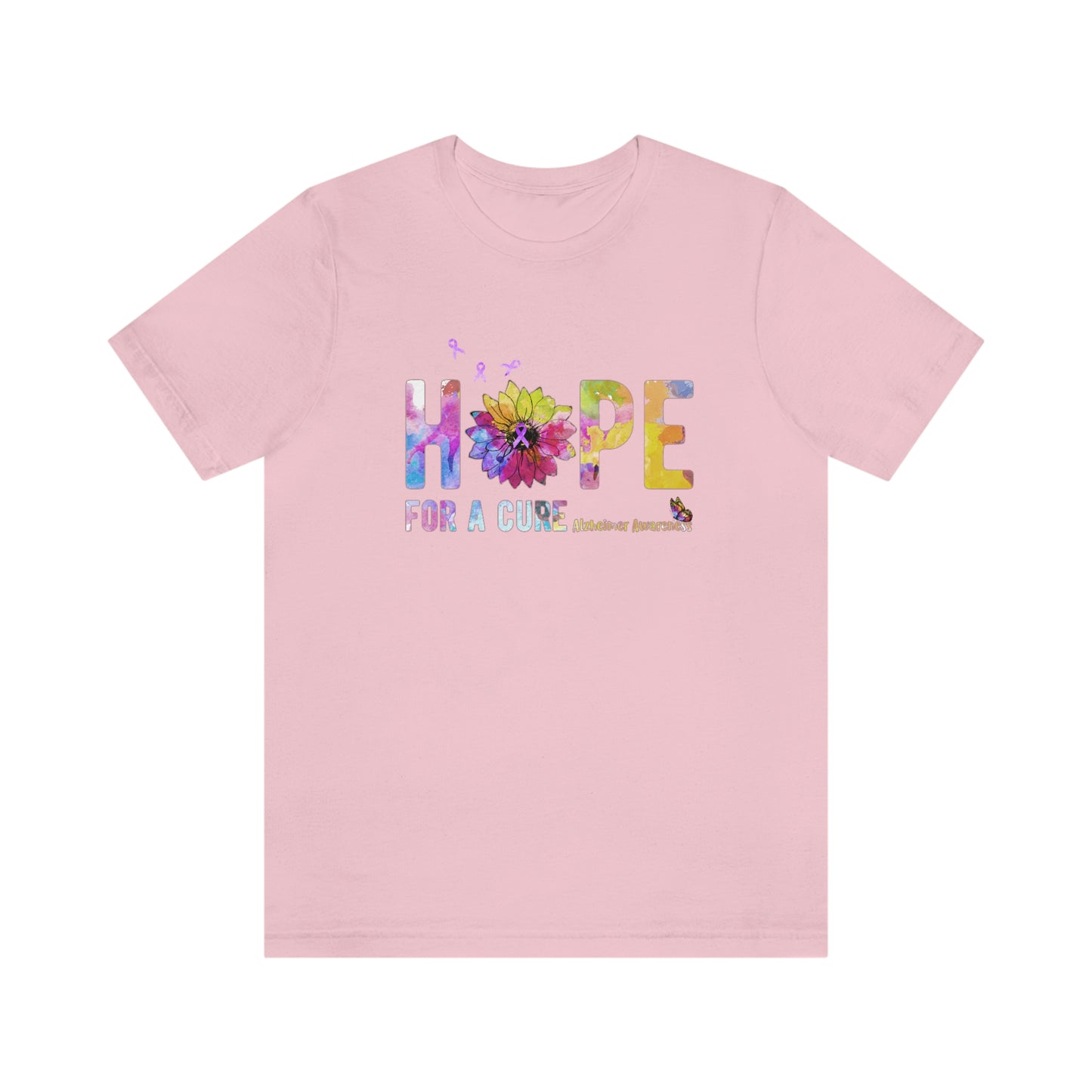 Hope For a Cure Alzheimer's Print Unisex Jersey Short Sleeve Tee