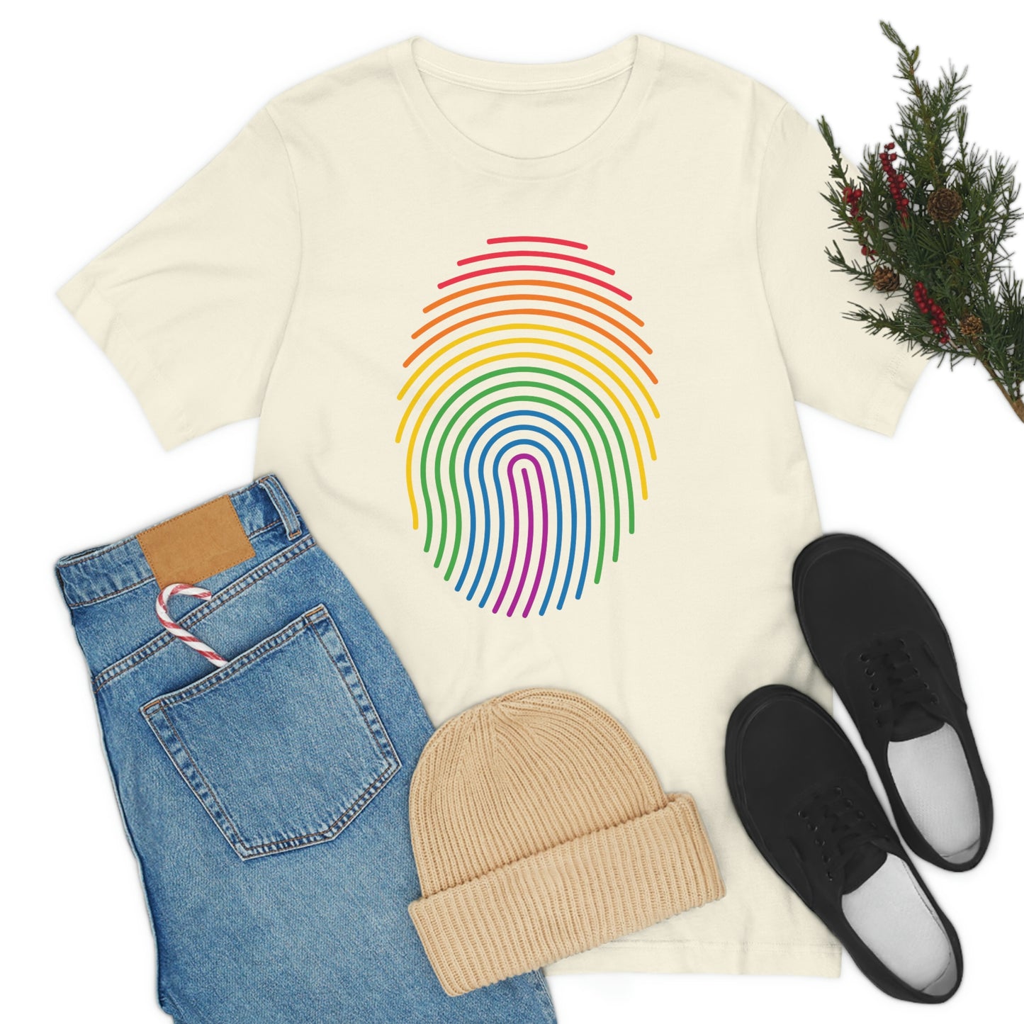 Fingerprint LGBTQIA Print Unisex Jersey Short Sleeve Tee