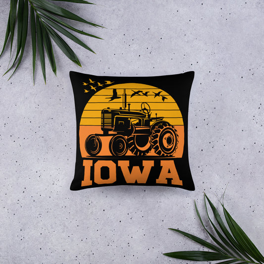 Iowa Tractor Throw Pillow