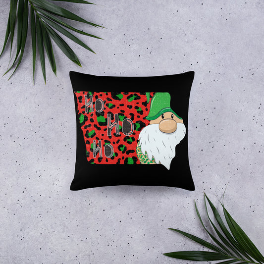 Iowa Christmas Elf Gnome Ho Ho Ho Throw Pillow