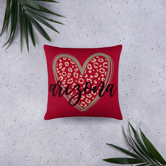 Arizona Heart Leopard Throw Pillow