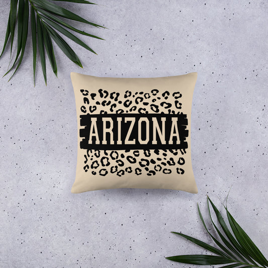 Arizona on Leopard Print Throw Pillow
