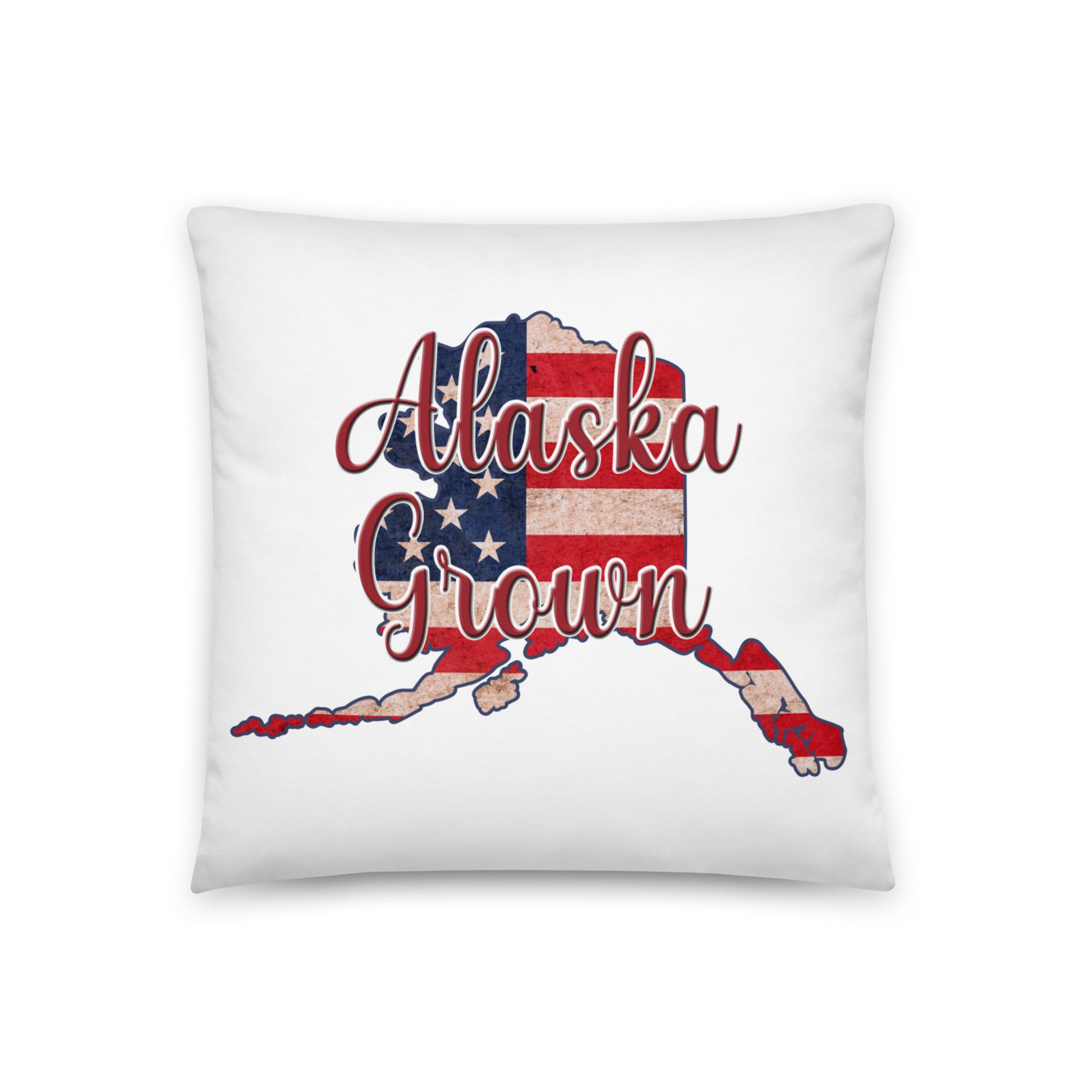 Alaska Grown on US Flag Basic Pillow