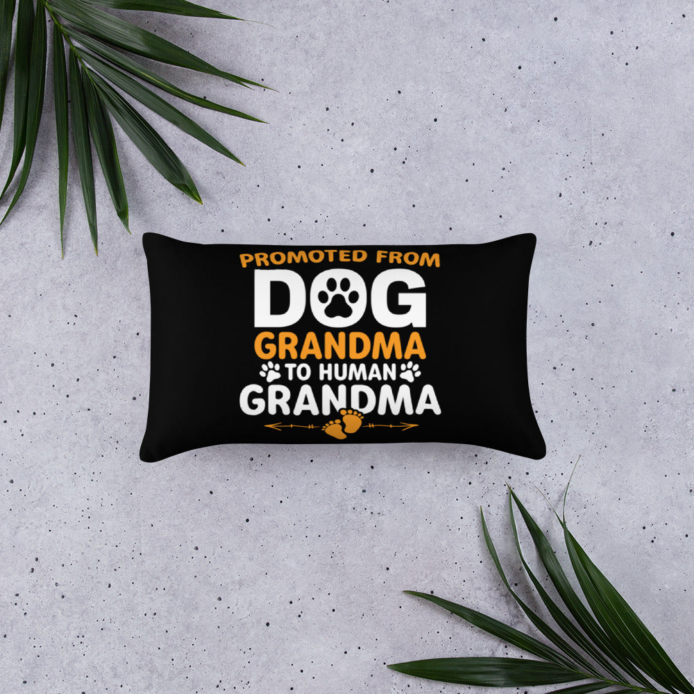 Promoted from Dog Grandma to Human Grandma Basic Pillow