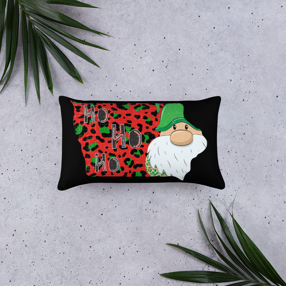 Iowa Christmas Elf Gnome Ho Ho Ho Throw Pillow