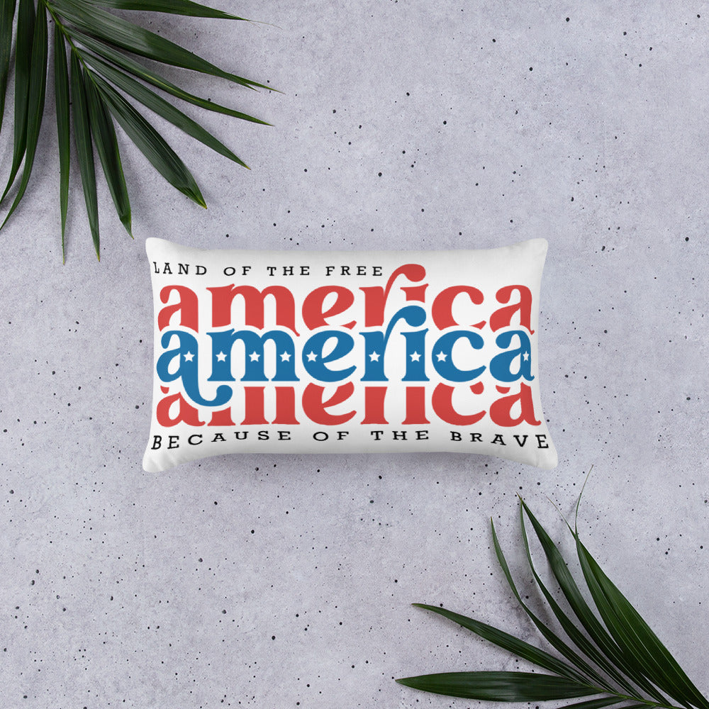 America Land of the Free Throw Pillow