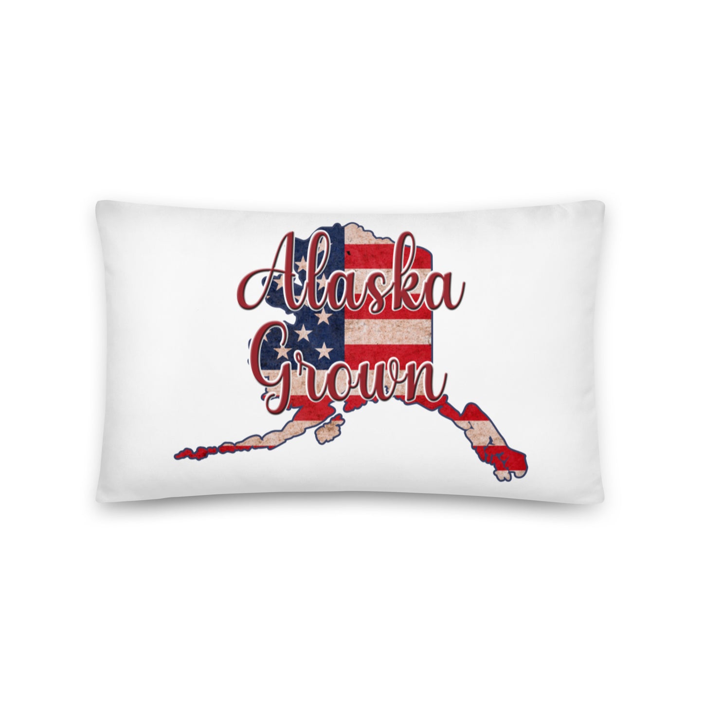 Alaska Grown on US Flag Basic Pillow