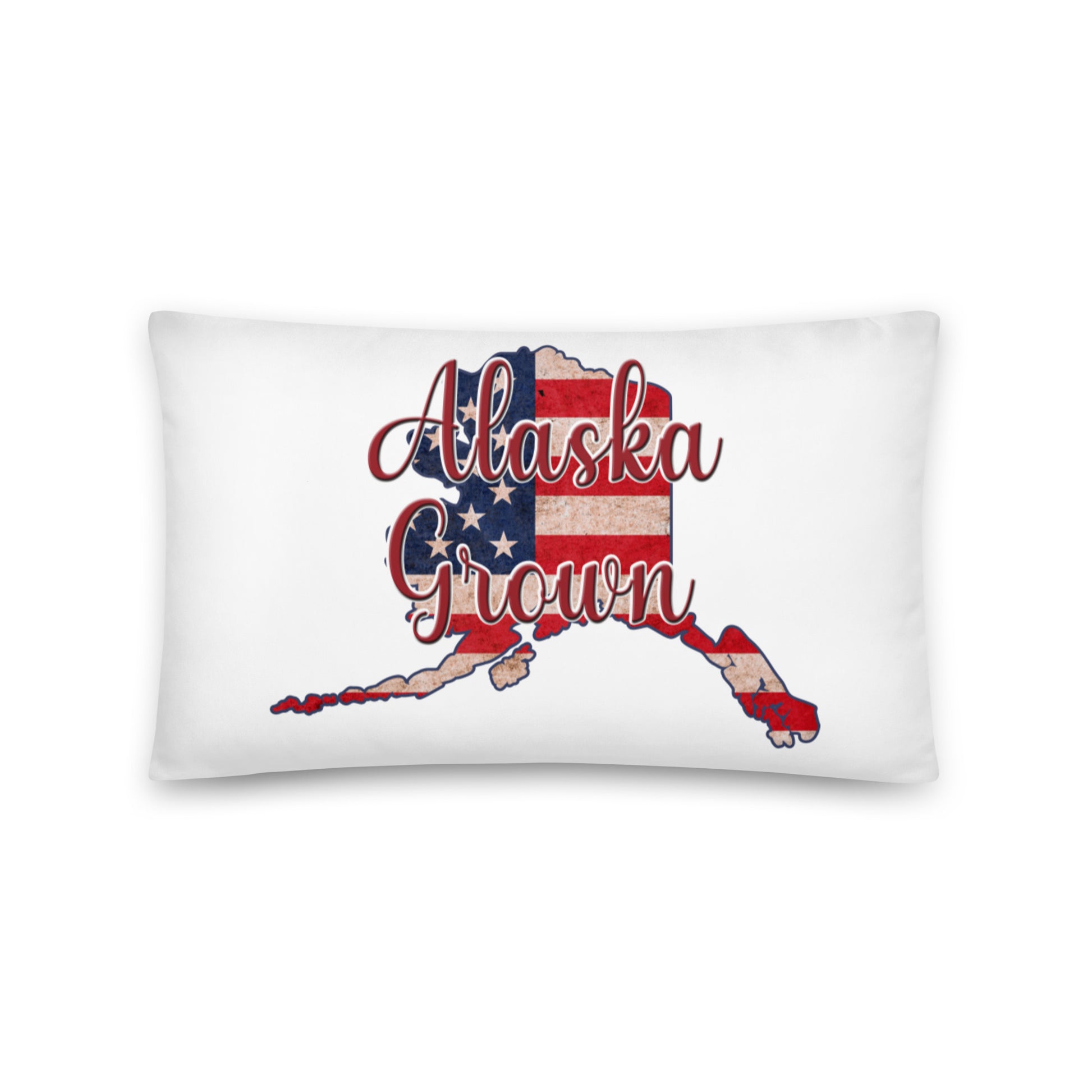 Alaska Grown on US Flag Basic Pillow