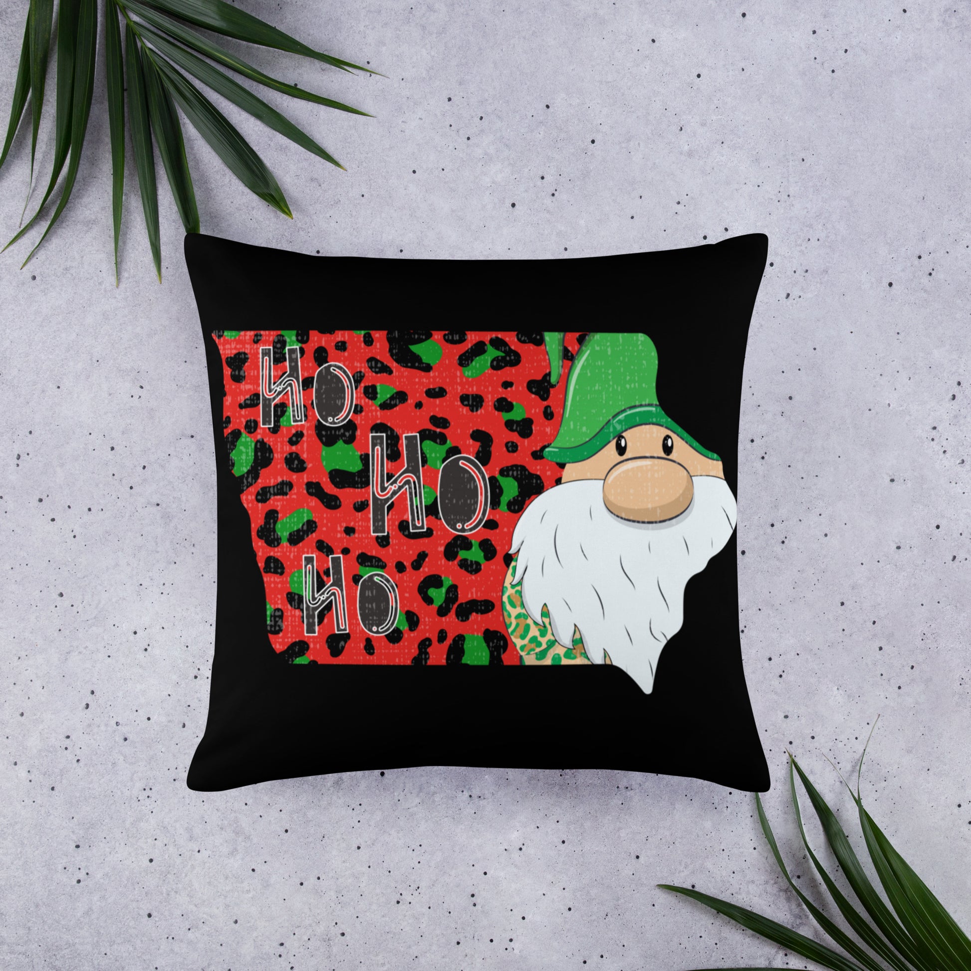 Iowa Christmas Elf Gnome Ho Ho Ho Throw Pillow