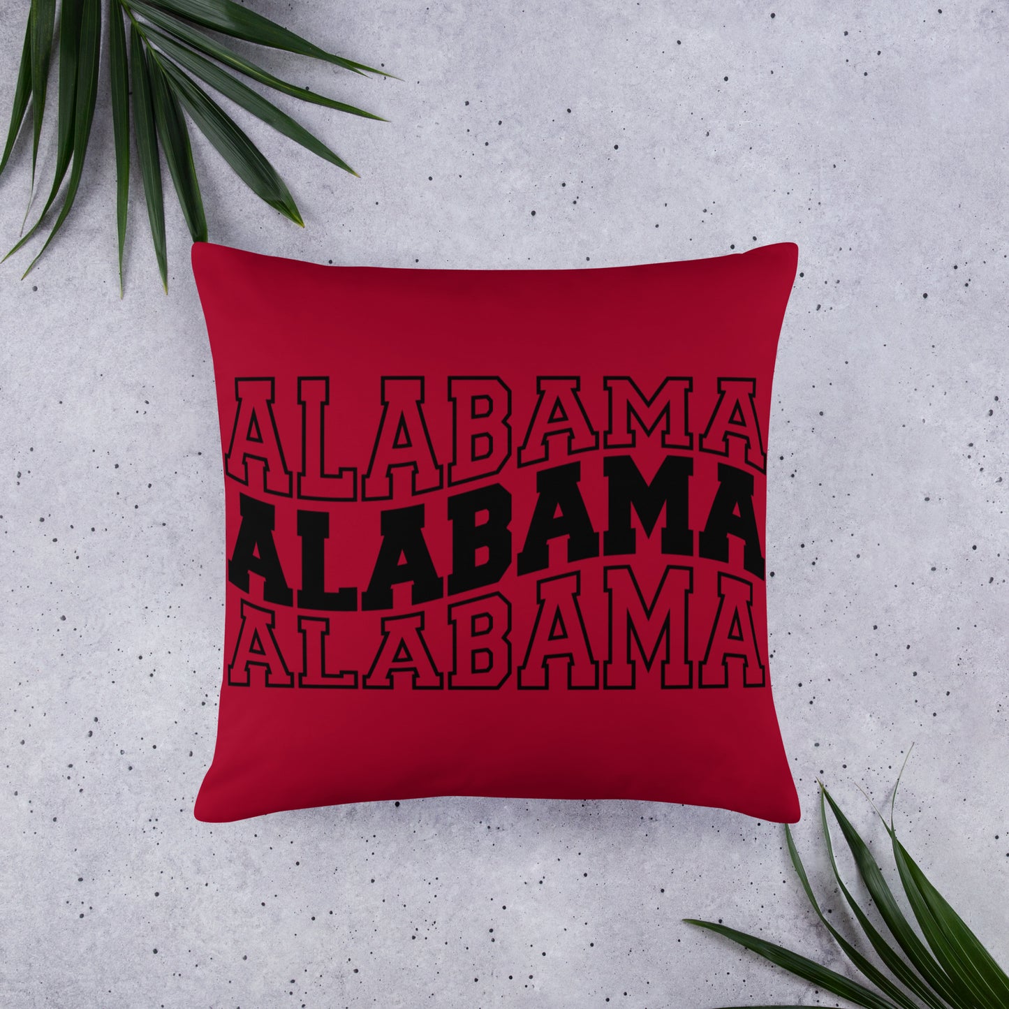 Alabama Wavy Letters Throw Pillow