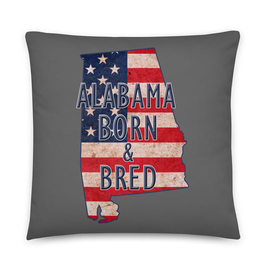 Alabama Born & Bred US Flag Basic Pillow
