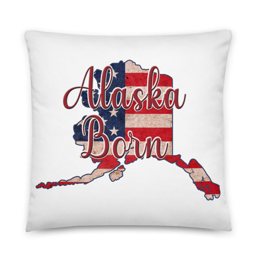 Alaska Born on US Flag Basic Pillow
