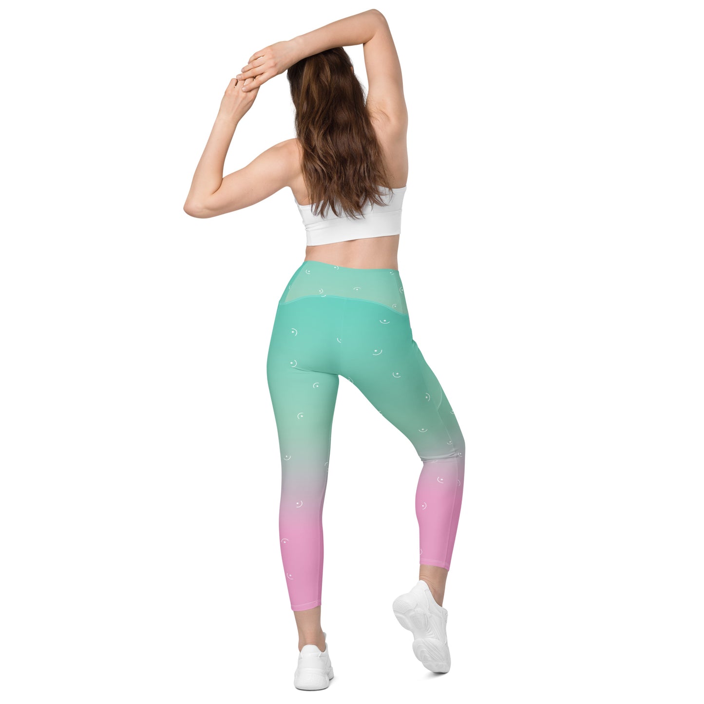 Semi Circle Pattern Crossover leggings with pockets