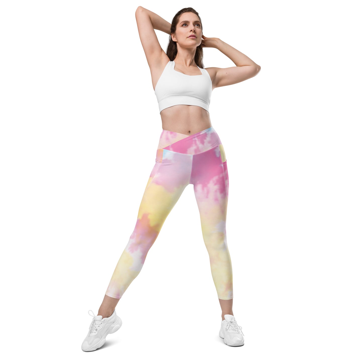 Tie Dye Crossover leggings with pockets