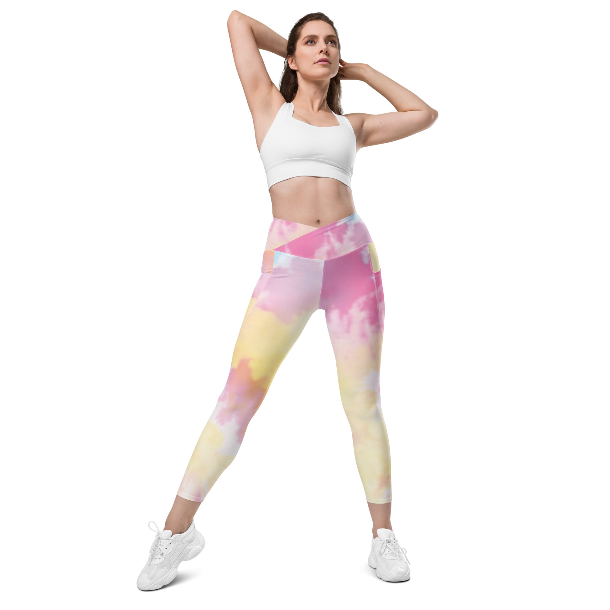 Tie Dye Crossover leggings with pockets