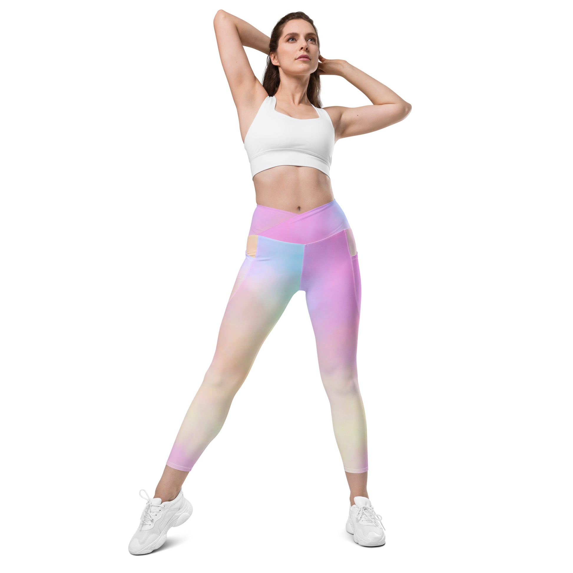 Cotton Candy Crossover leggings with pockets