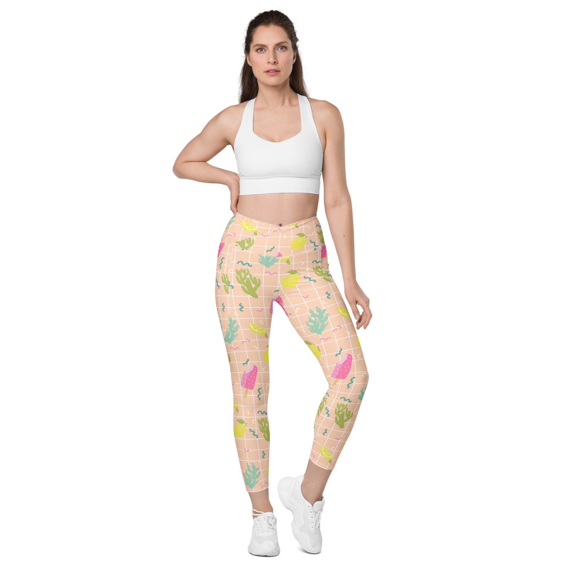 Ice Cream Crossover leggings with pockets