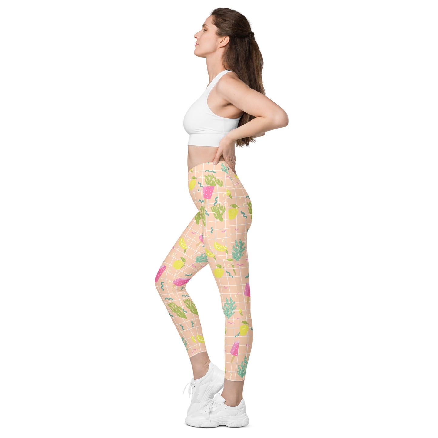 Ice Cream Crossover leggings with pockets