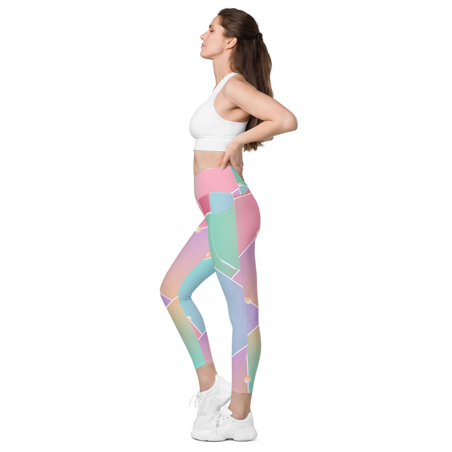 Glass Pattern Crossover leggings with pockets