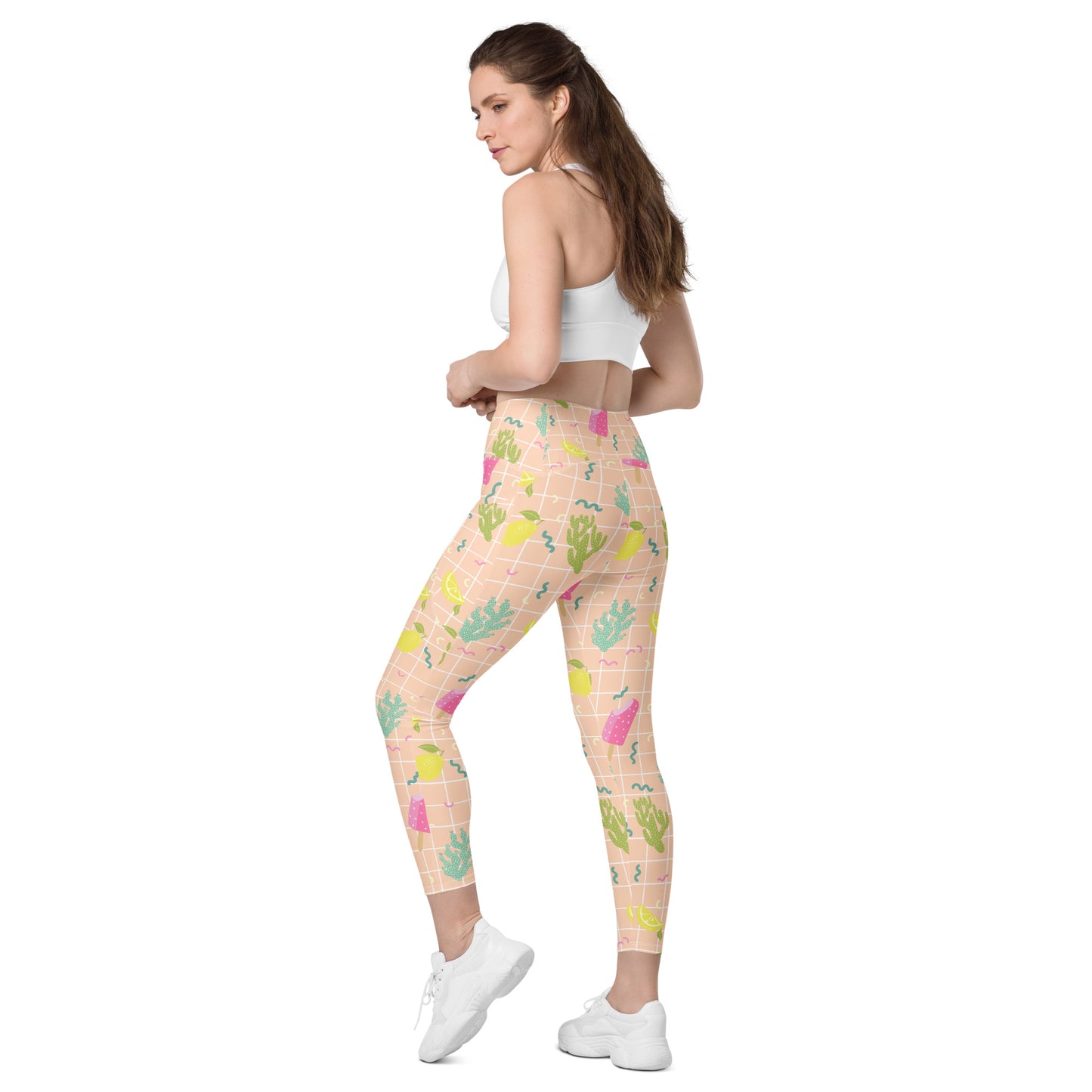 Ice Cream Crossover leggings with pockets