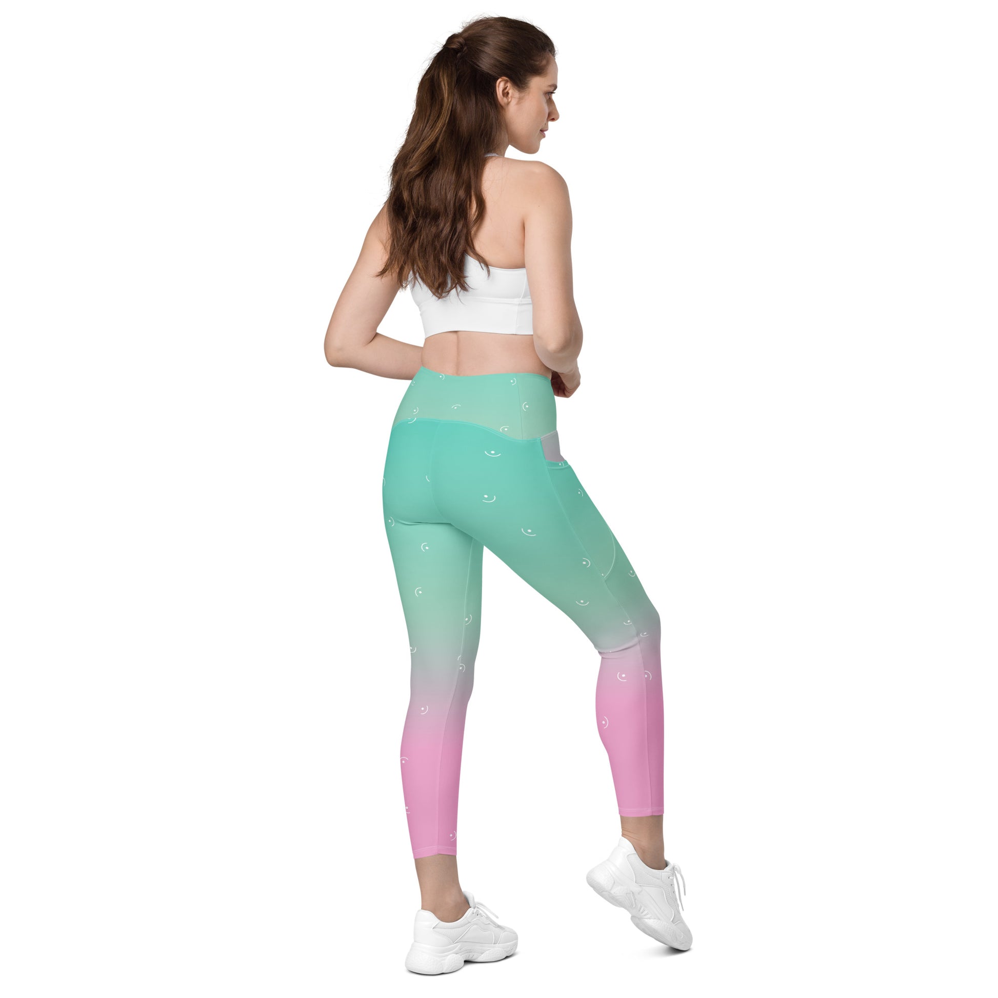 Semi Circle Pattern Crossover leggings with pockets
