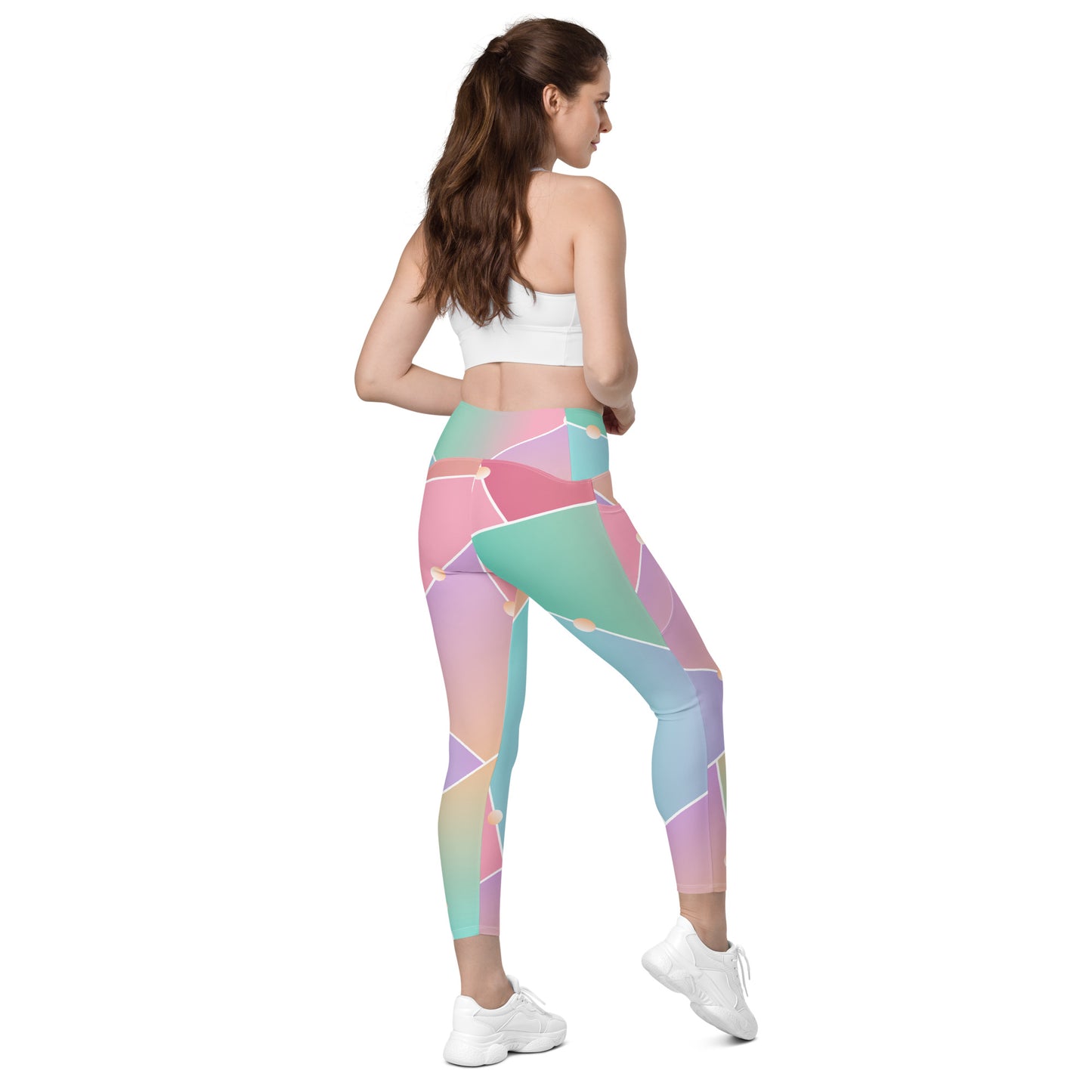 Glass Pattern Crossover leggings with pockets