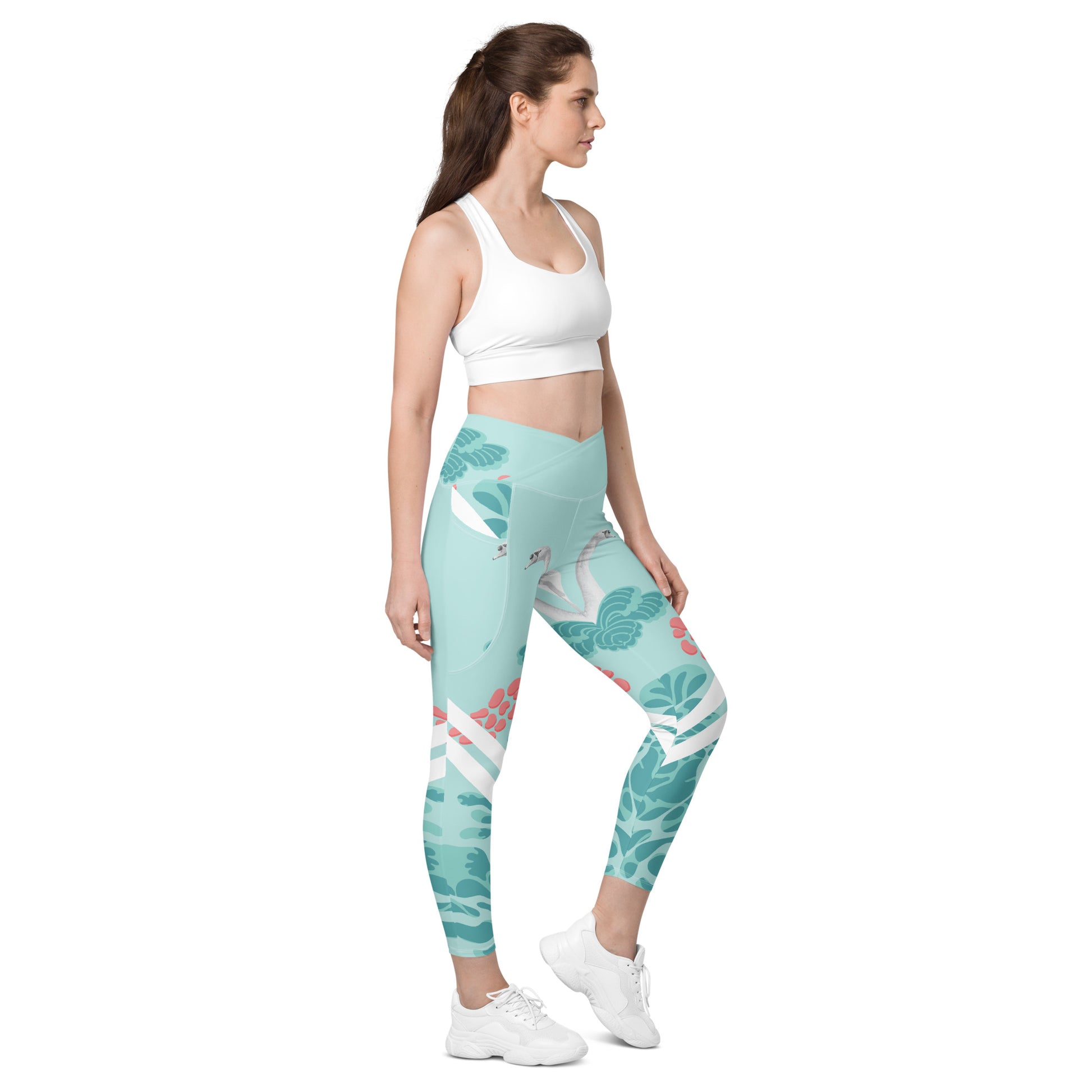 Swans Crossover leggings with pockets